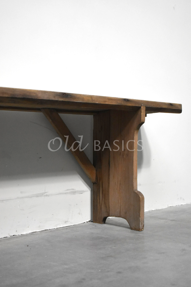 Detail van Houten bank, naturel, bruin, materiaal hout